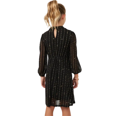 Foiled Star Striped Long Sleeve Dress Hayden Girls