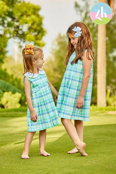 Garden Plaid Leana Dress Zuccini Kids