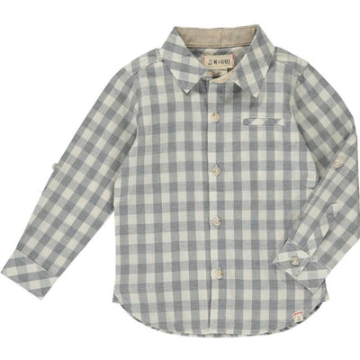 Grey & White Plaid Button-up Shirt Me & Henry