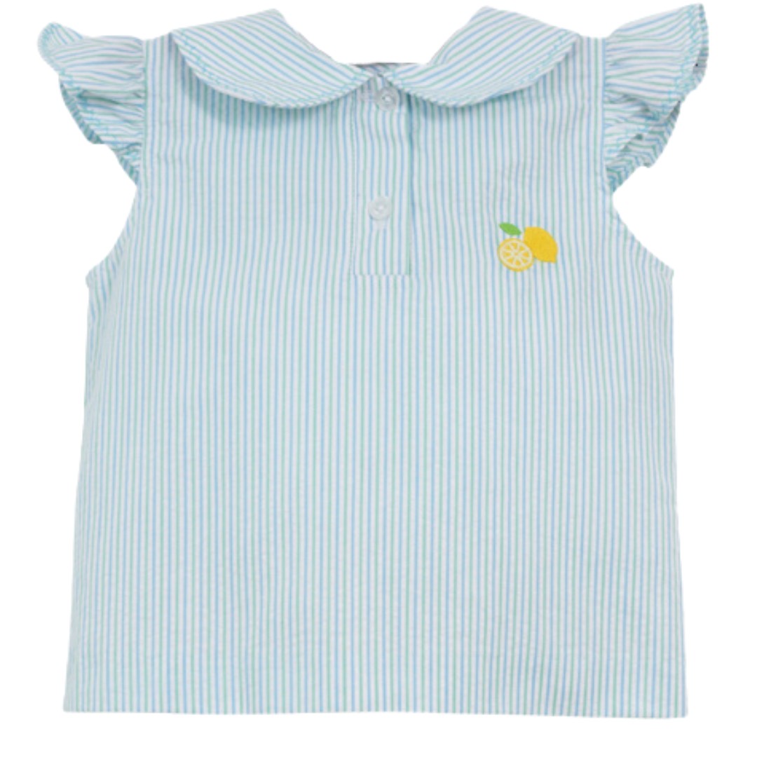 Lemon Embroidered Rounded Collar Blouse Zuccini Kids