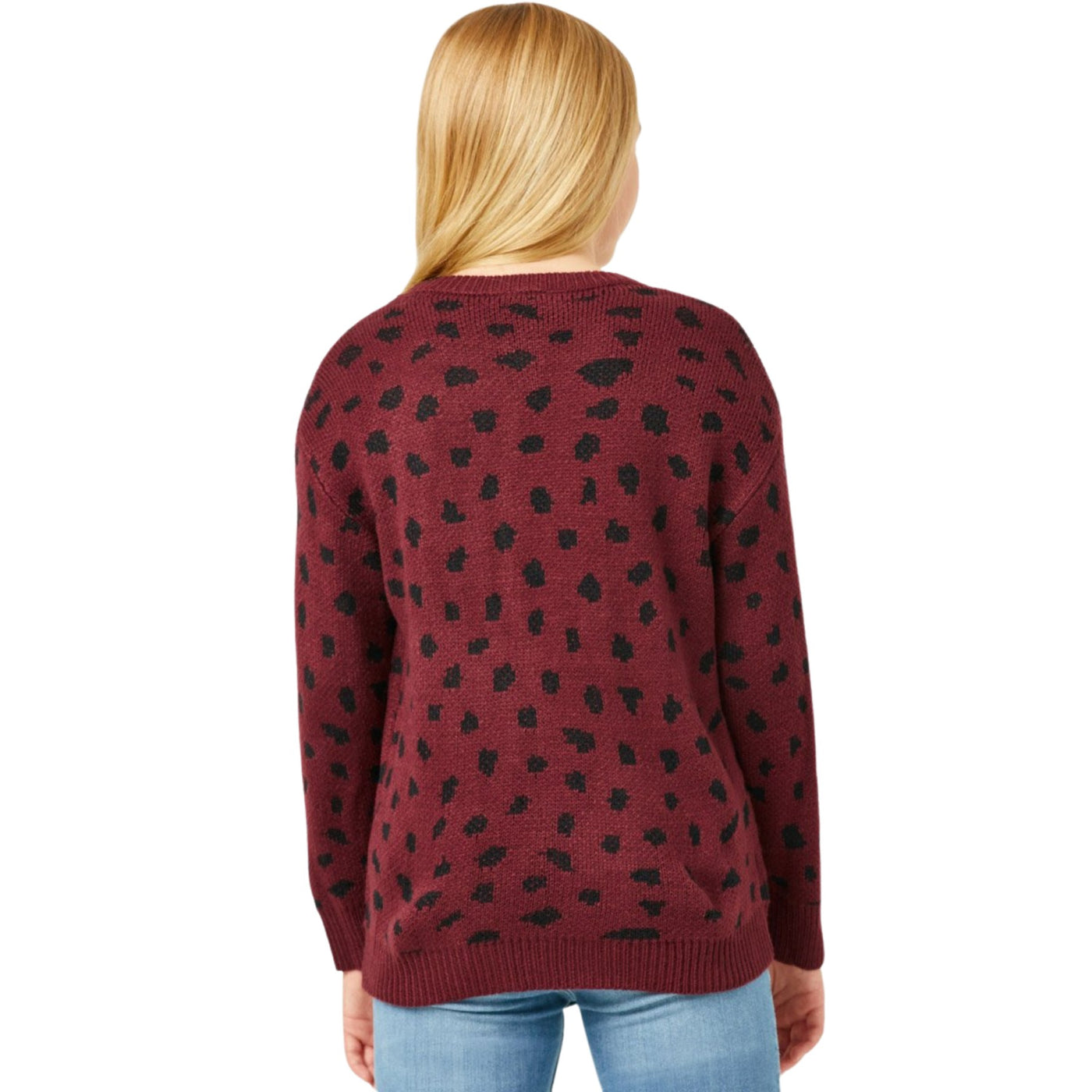 Leopard Print Pullover Sweater Knit Top Hayden Girls