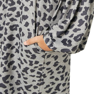 Leopard Printed Long Sleeve Pocket Knit Dress Hayden Girls