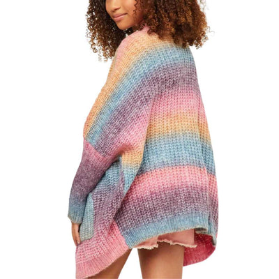 Ombre Striped Chunky Knit Oversize Cardigan Hayden Girls