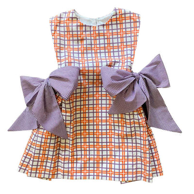 Orange/Purple Plaid Dress with Bows Lulu Bebe