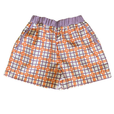 Orange/Purple Plaid Shorts Lulu Bebe