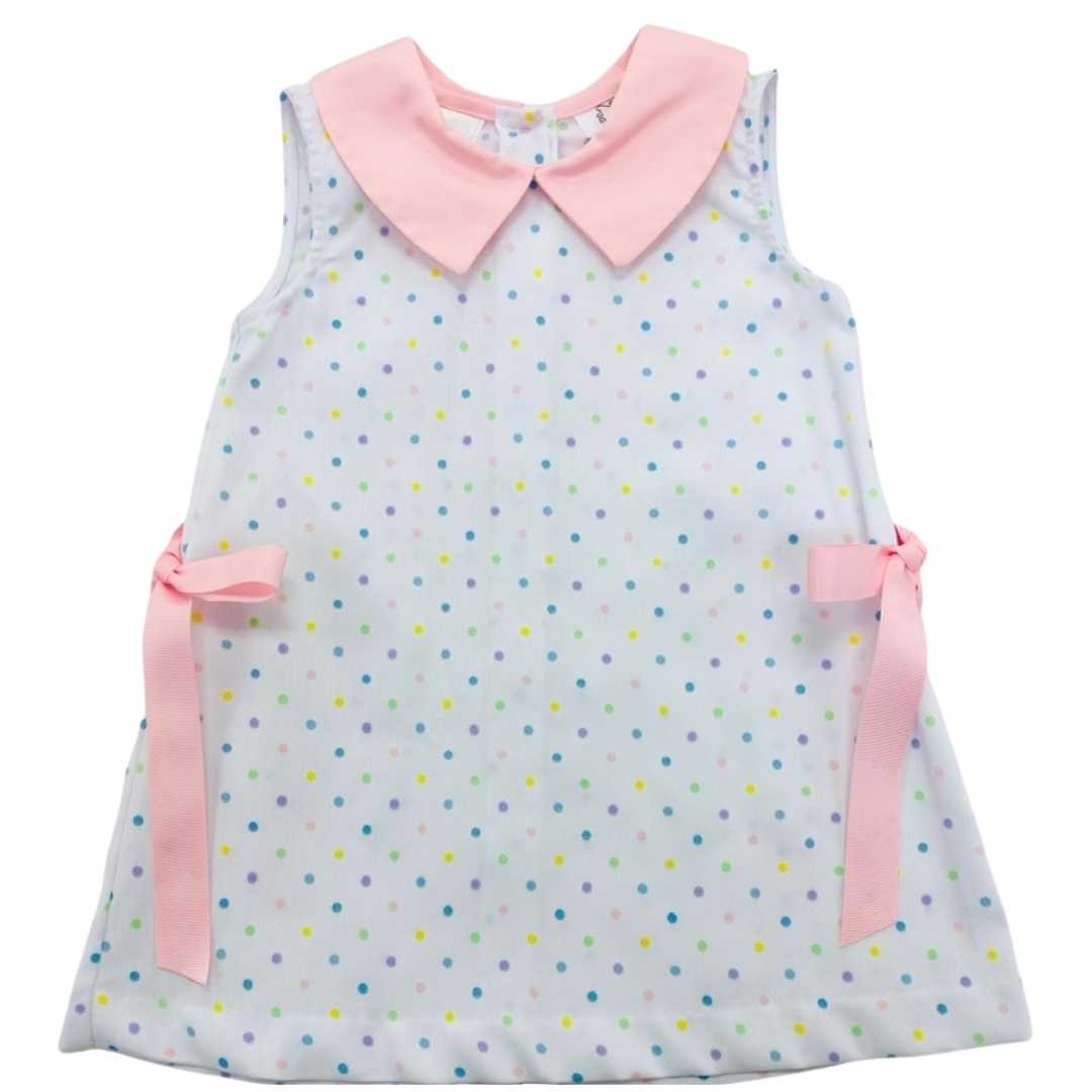 Pastel Dots A-Line Dress with Collar Lulu Bebe