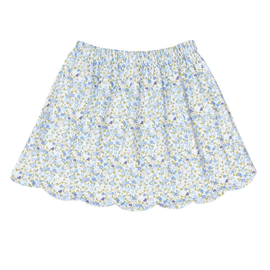 Robin Scalloped Skirt - Blue Floral Set