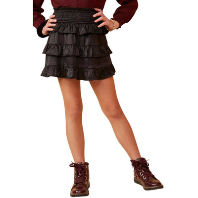 Shimmery Ruffle Tiered Smocked Waist Skirt Hayden Girls
