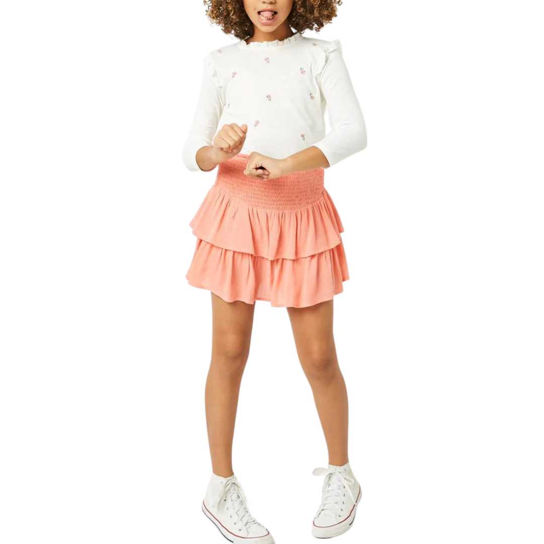 Smocked Ruffle Tiered Mini Skirt Hayden Girls