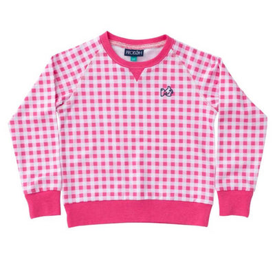 Sunset Stroll Sweatshirt - Shocking Pink Gingham Prodoh