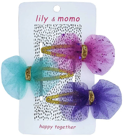 Tulle Bow Trio Hair Clips Lily and Momo