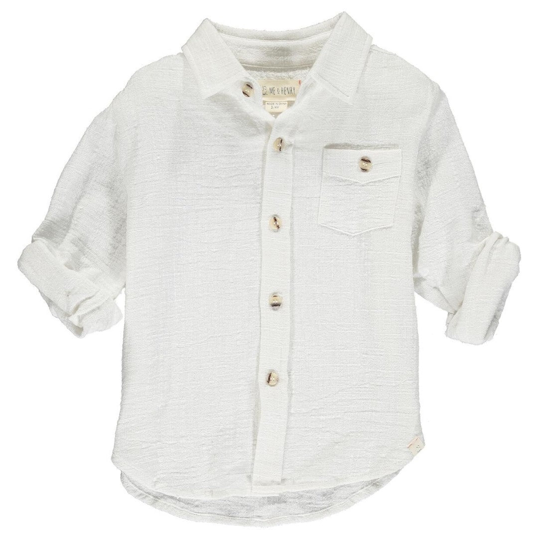 White Long-sleeve Button-up Shirt Me & Henry