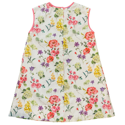 White and Pink Floral Pleated Dress Lulu Bebe