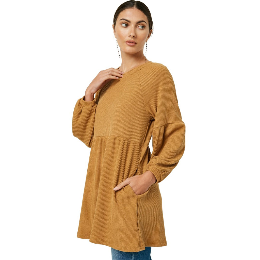 Women's Ribbed Knit Raglan Mini Dress – Ella Claire & Co